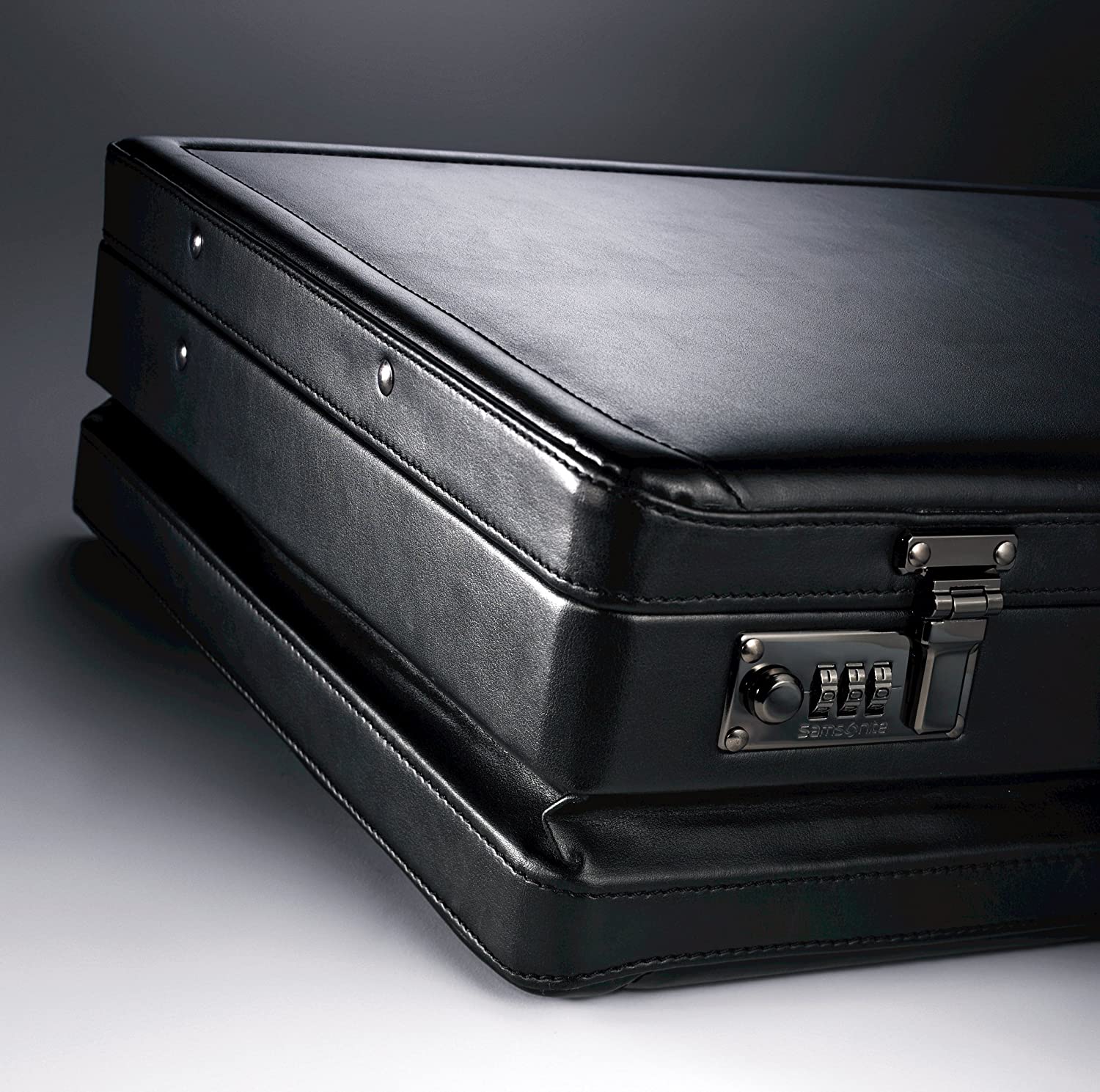 Samsonite Bonded Leather Attache, Black, One Size - Image 2